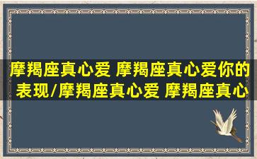 摩羯座真心爱 摩羯座真心爱你的表现/摩羯座真心爱 摩羯座真心爱你的表现-我的网站